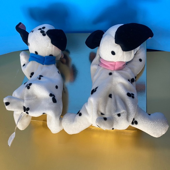 DISNEY STORE 90s COLLECTIBLE 101 DALMATIANS BEAN BAG PLUSH LUCKY & JEWEL PUPPIES - Picture 13 of 16